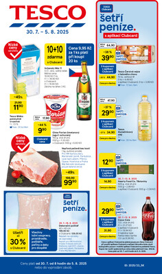 Tesco malé hypermarkety od 30.7. do 5.8.2025