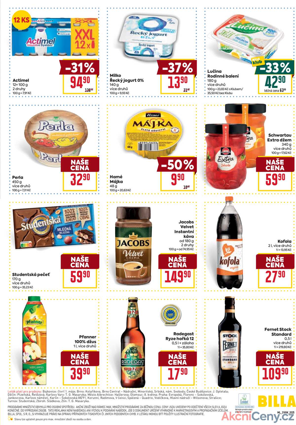 Billa malý leták od 30.7. do 5.8.2025 strana 3
