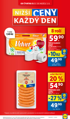 Lidl Čtvrtek od 31.7. do 3.8.2025