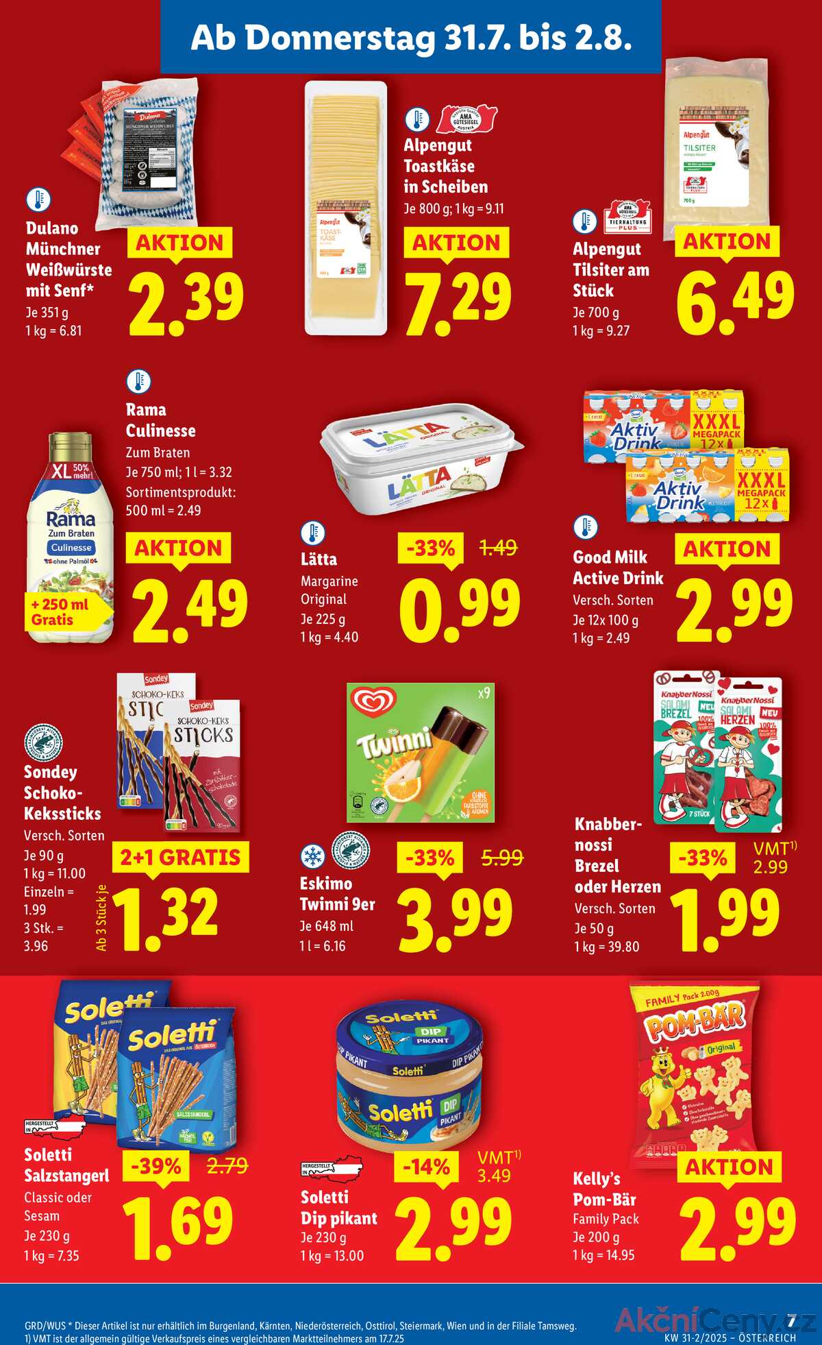 Leták Lidl Rakousko 31.7.-6.8.2025 strana 9