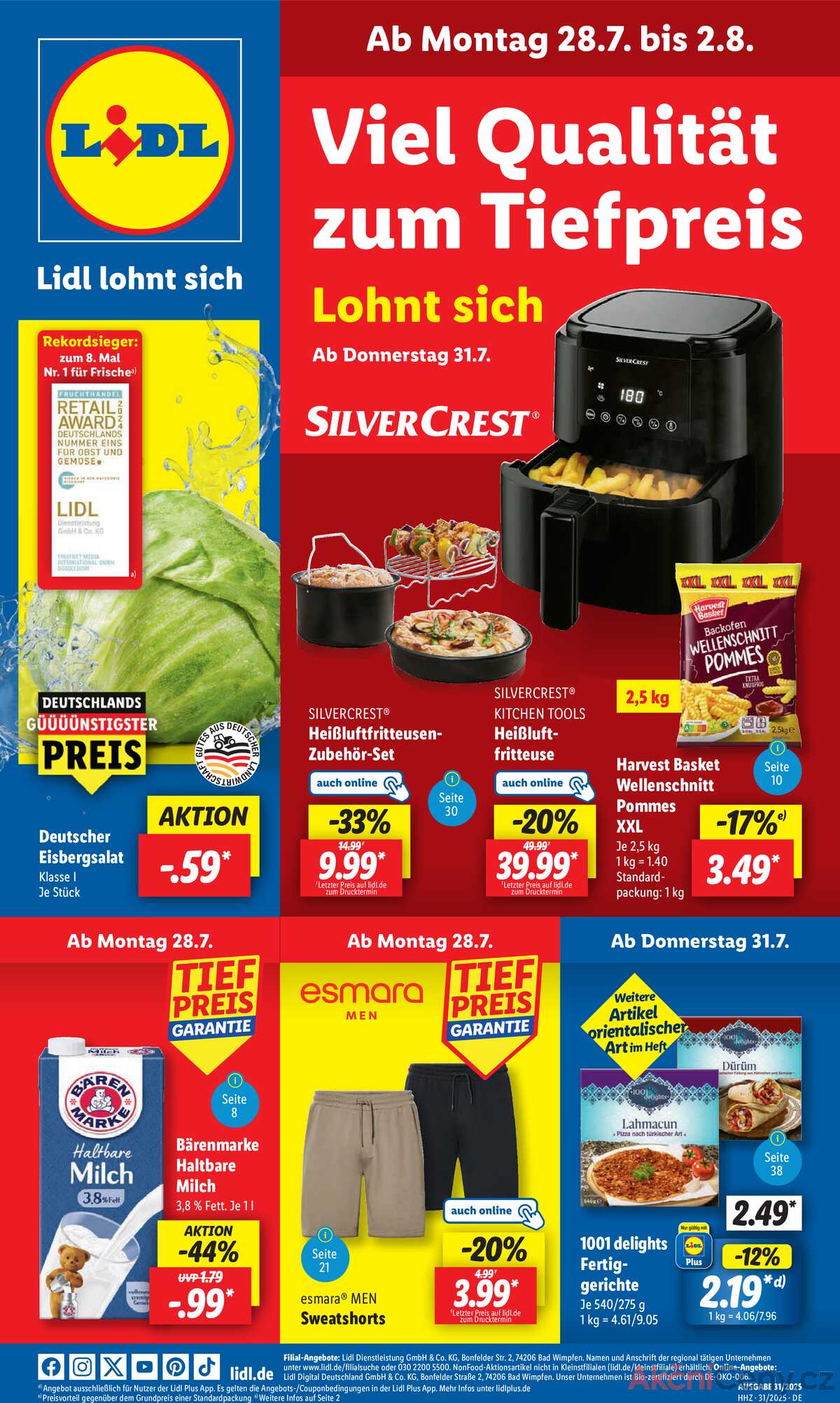 Leták Lidl Německo 28.7.-2.8.2025 strana 1