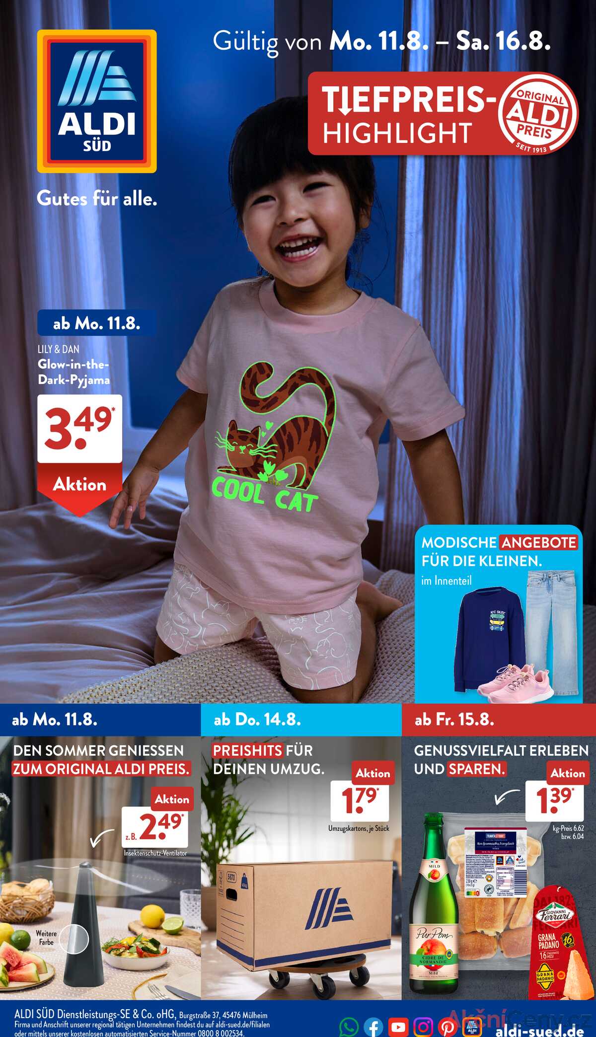 Leták ALDI SÜD Německo 11.8.-17.8.2025 strana 1
