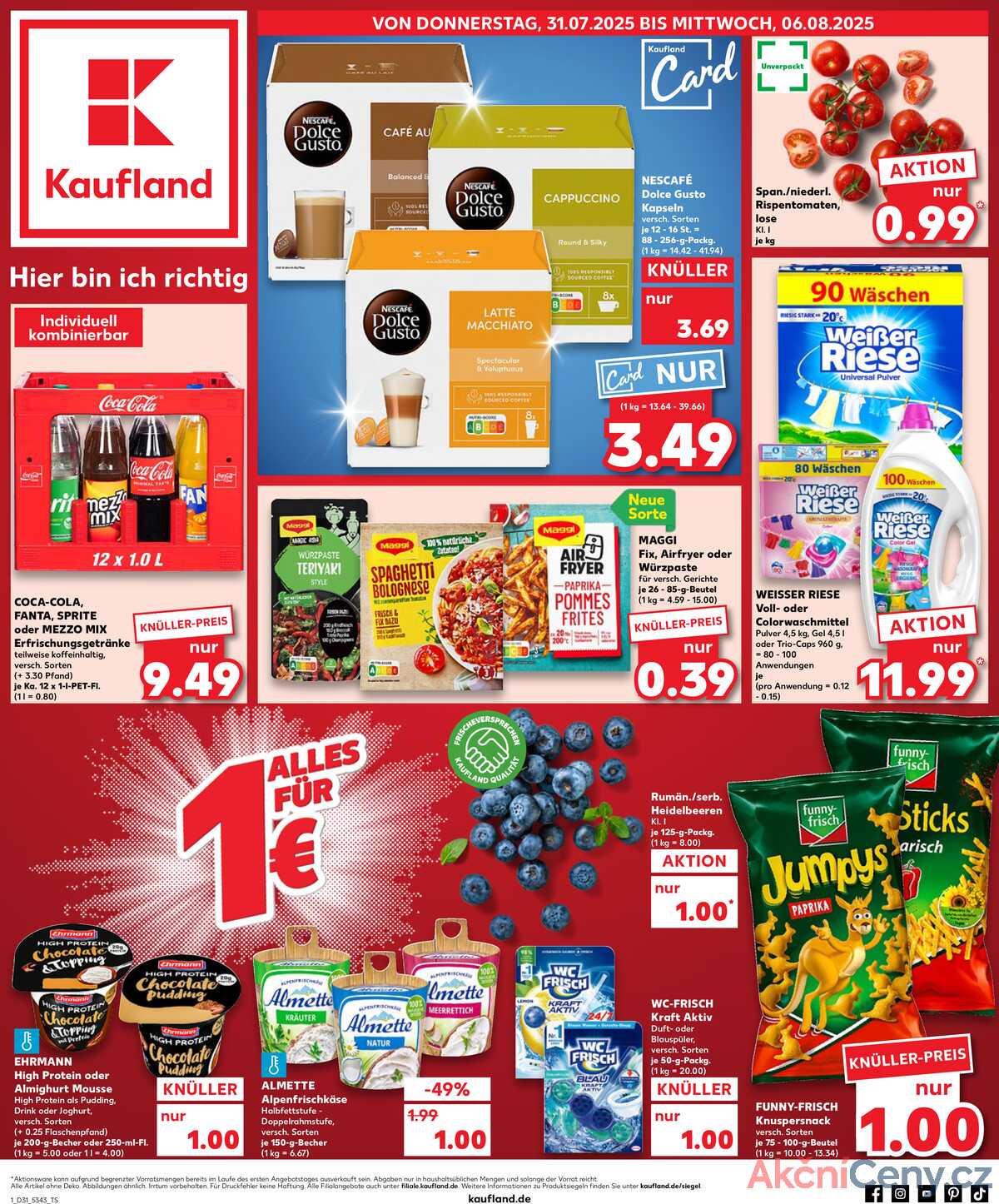 Leták Kaufland Německo 31.7.-6.8.2025 strana 1