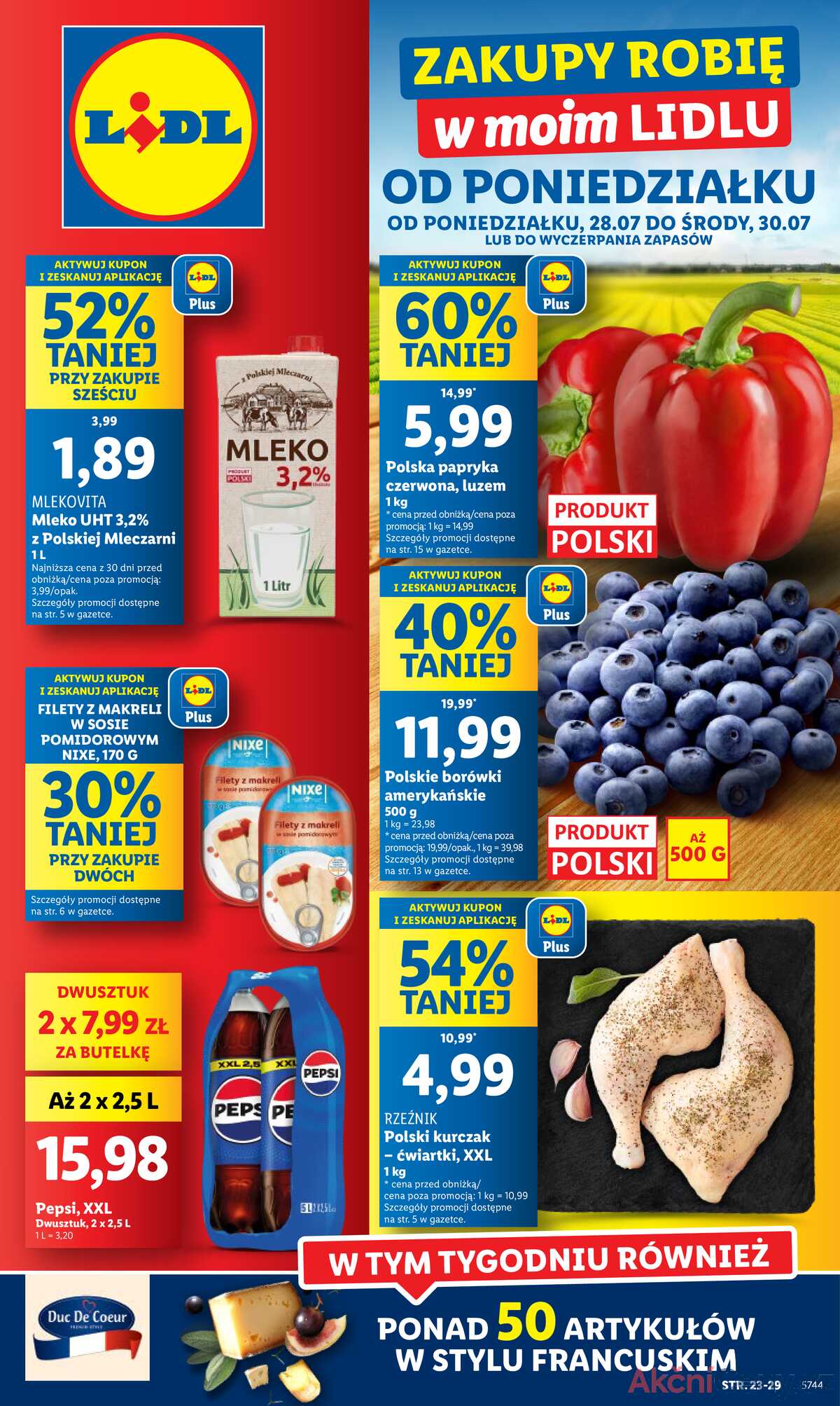 Leták Lidl Polsko 28.7.-30.7.2025 strana 1