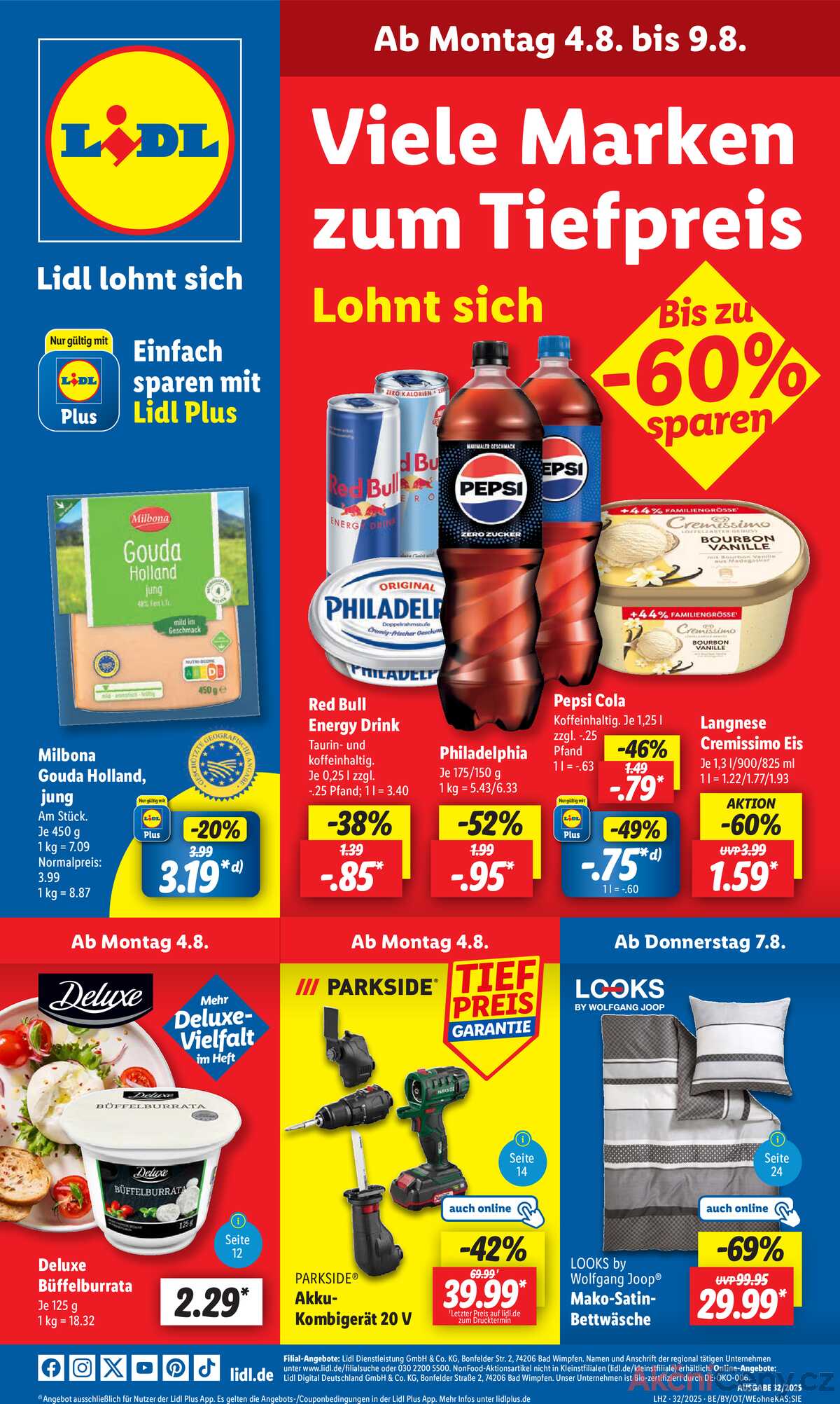 Leták Lidl Německo 4.8.-9.8.2025 strana 1