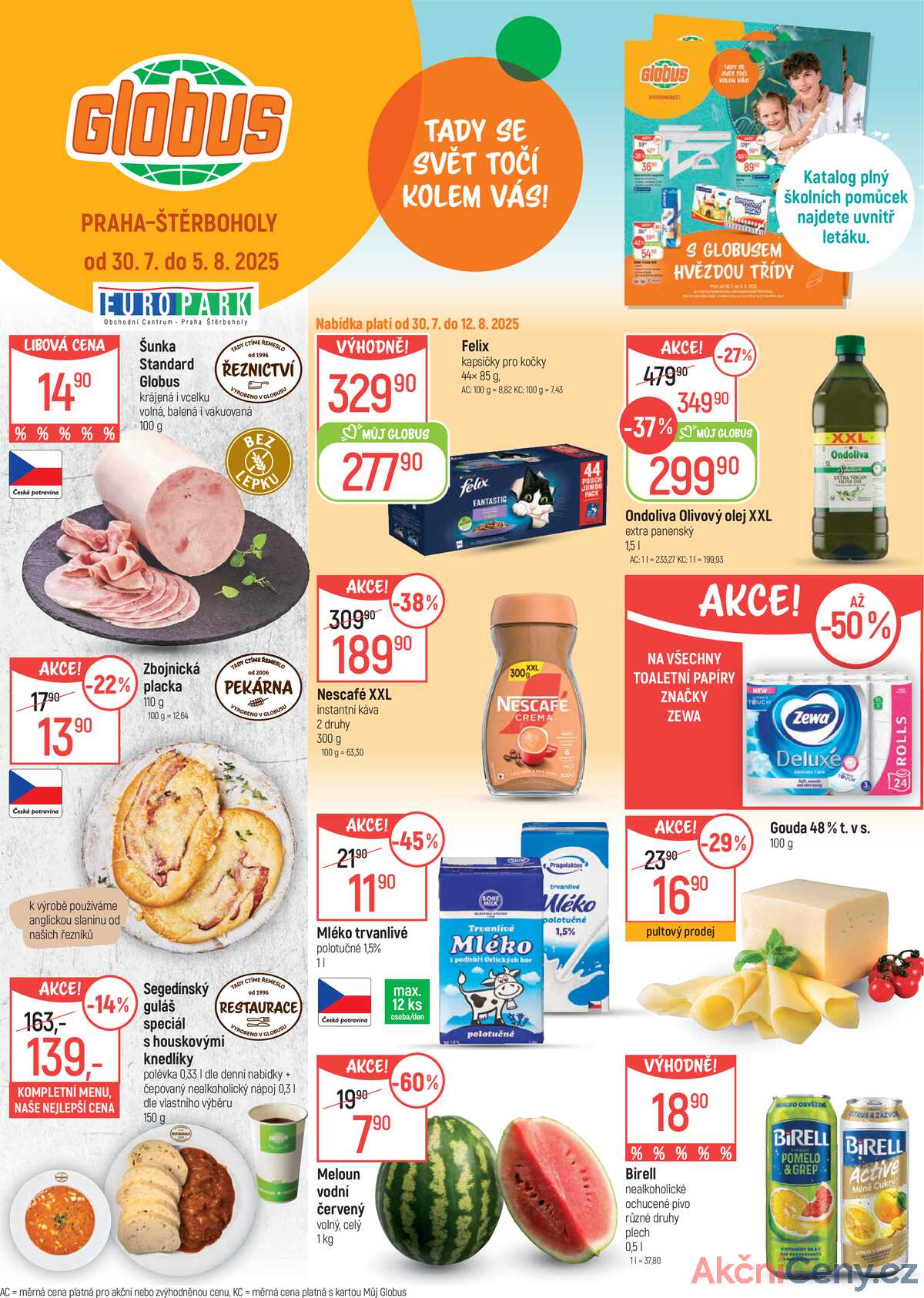 Akční leták Globus 30.7. - 5.8.2025 - Globus Praha - Štěrboholy strana 1