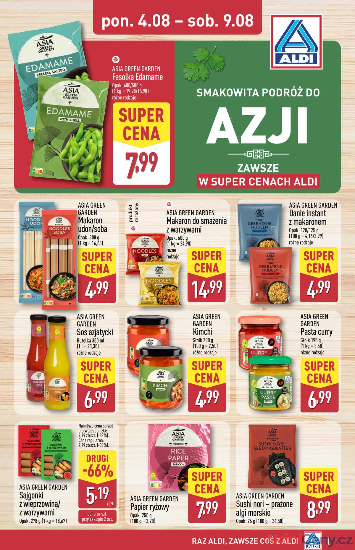 Leták Aldi Polsko 4.8.-9.8.2025 - Asijský týden strana 1