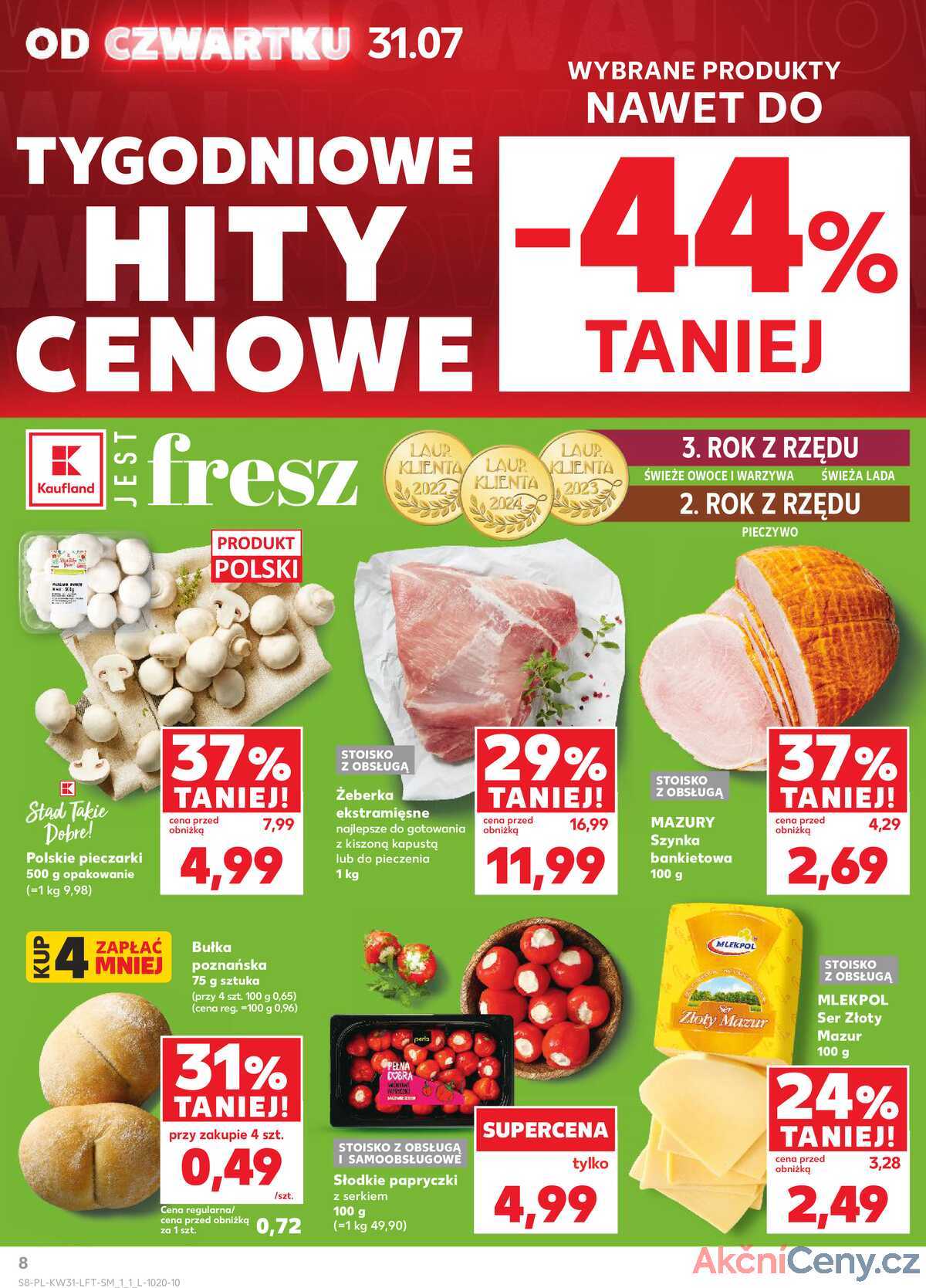 Leták Kaufland Polsko 31.7.-6.8.2025 - Noviny týdne strana 8