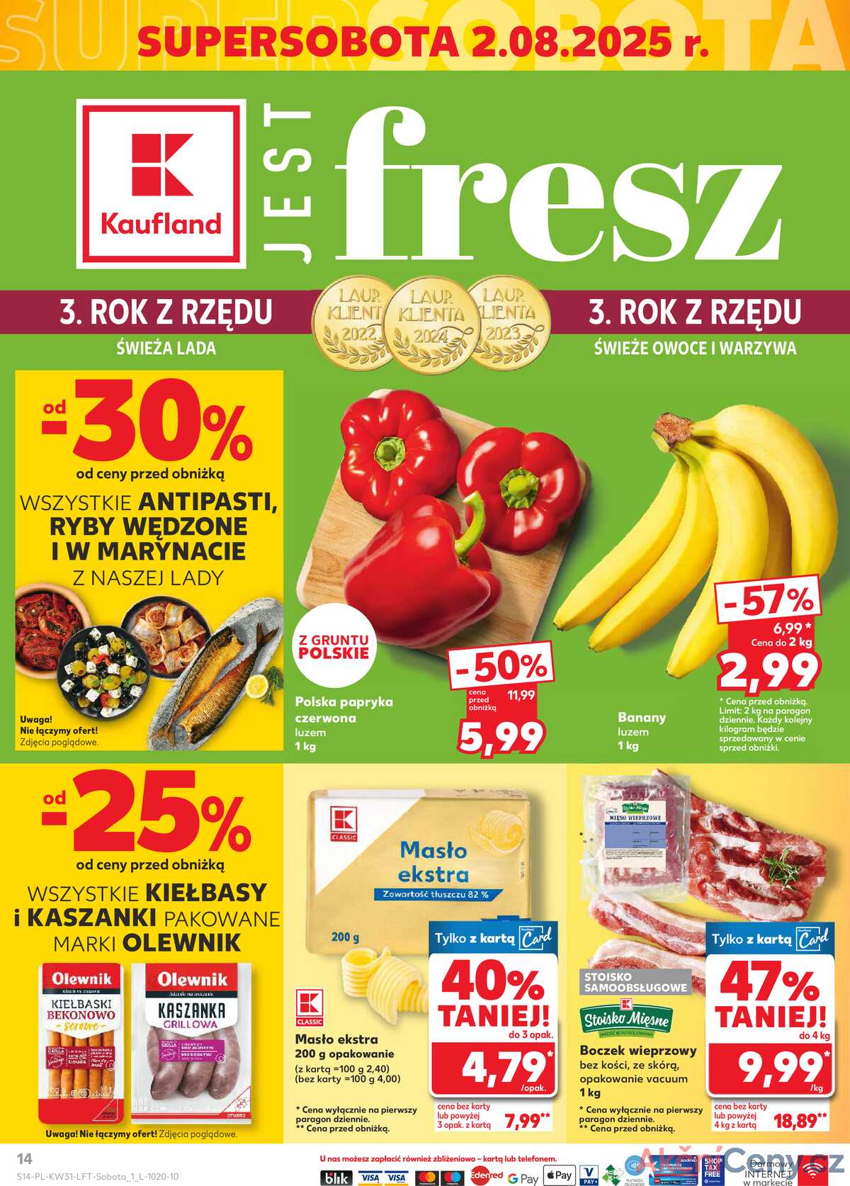 Leták Kaufland Polsko 31.7.-6.8.2025 - Noviny týdne strana 14