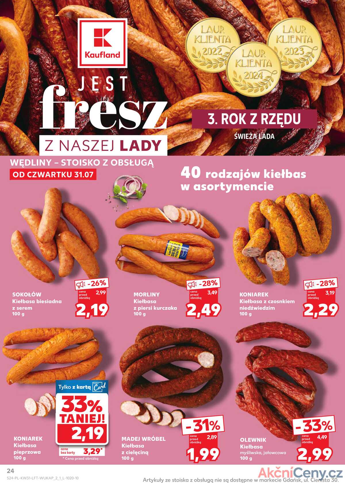 Leták Kaufland Polsko 31.7.-6.8.2025 - Noviny týdne strana 24
