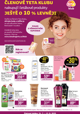 Teta drogerie Teta klub od 31.7. do 12.8.2025