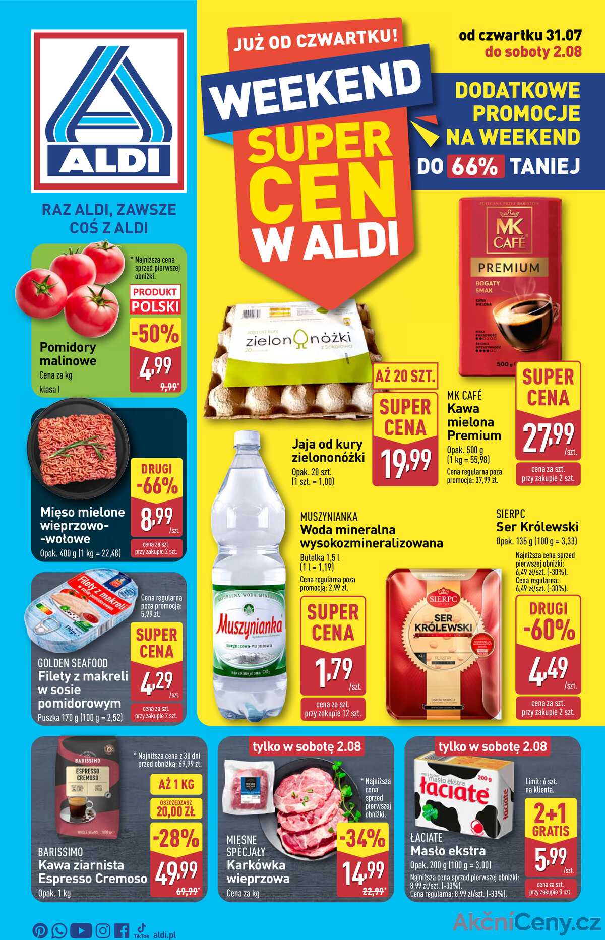 Leták Aldi Polsko 31.7.-2.8.2025 - Víkendová nabídka strana 1