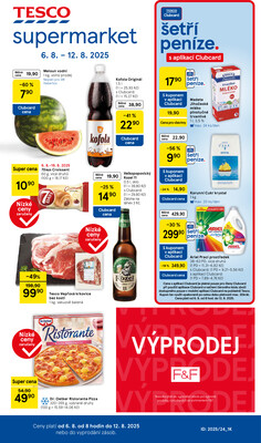Tesco supermarkety od 6.8. do 12.8.2025
