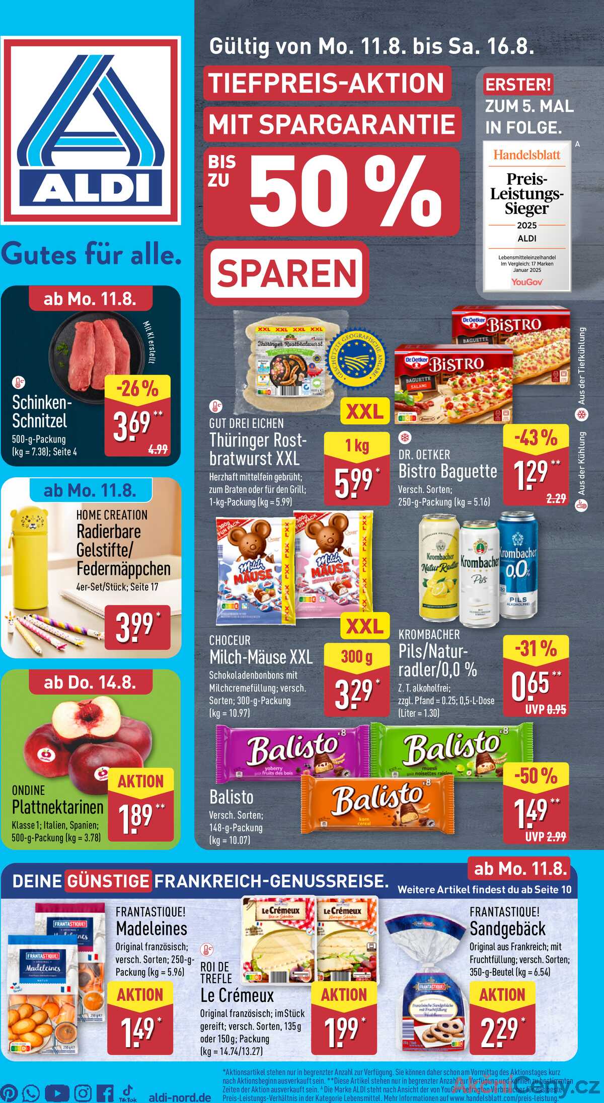 Leták ALDI Německo 11.8.-17.8.2025 strana 1