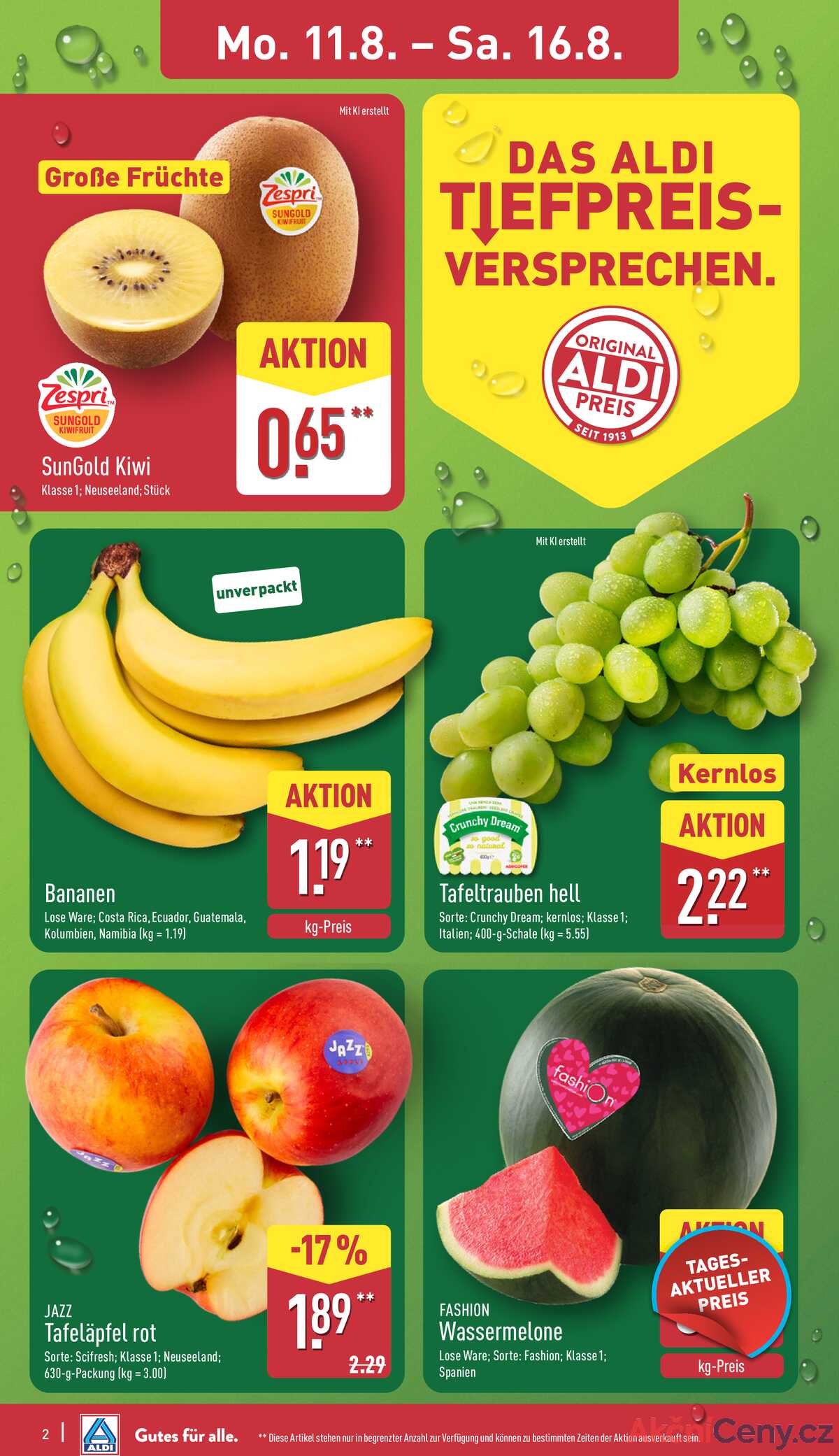 Leták ALDI Německo 11.8.-17.8.2025 strana 2