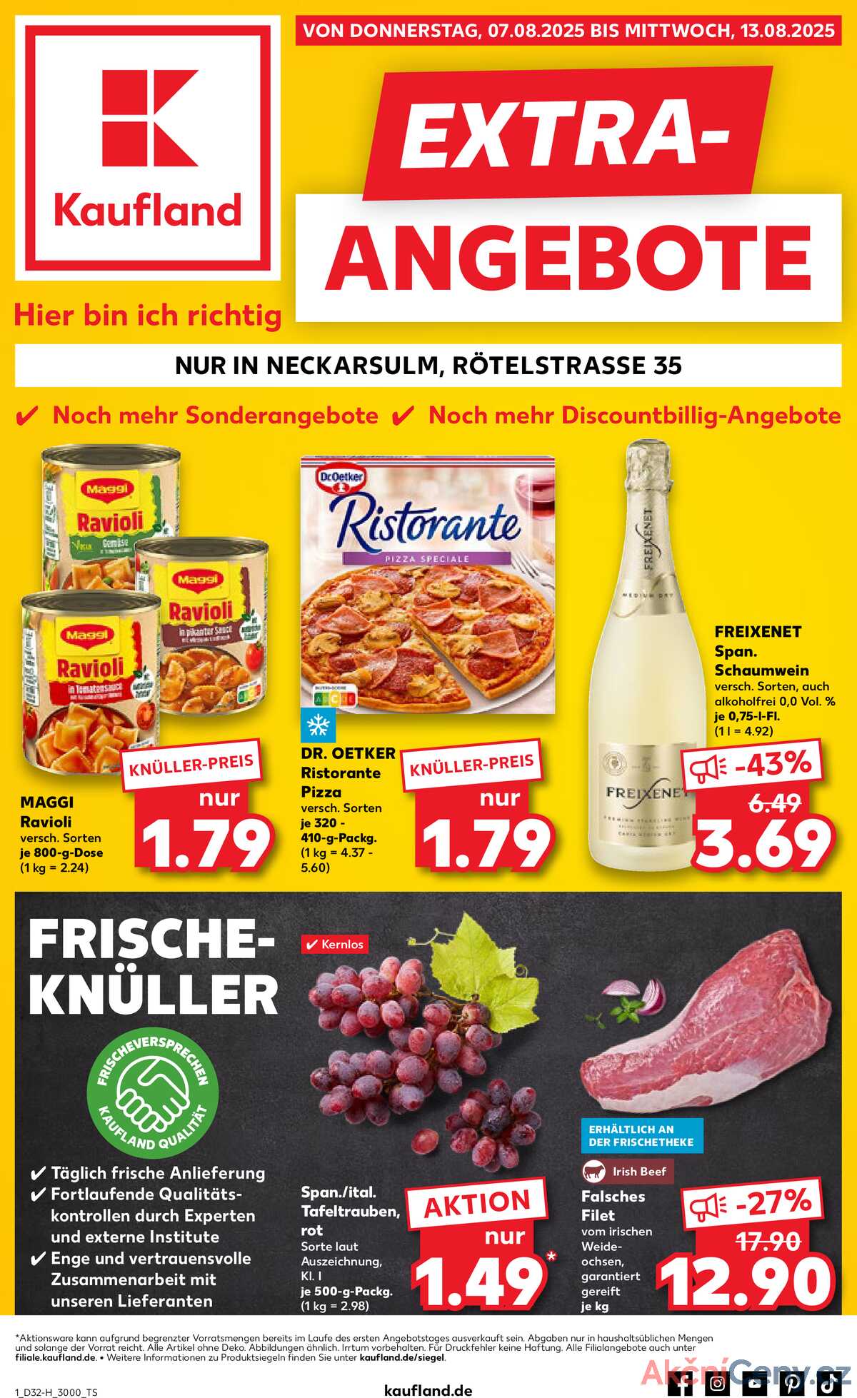 Leták Kaufland Německo 7.8.-13.8.2025 strana 1