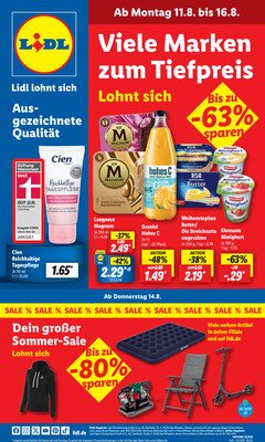 Leták Lidl Německo 11.8.-16.8.2025