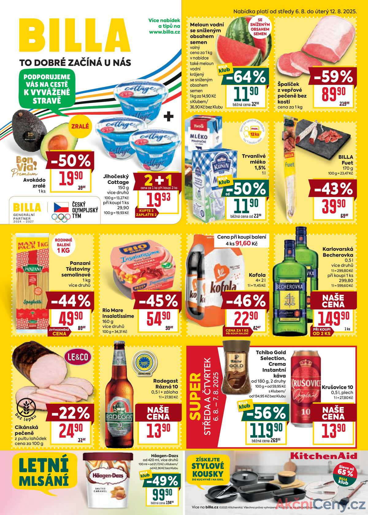 Billa malý leták od 6.8. do 12.8.2025 strana 1