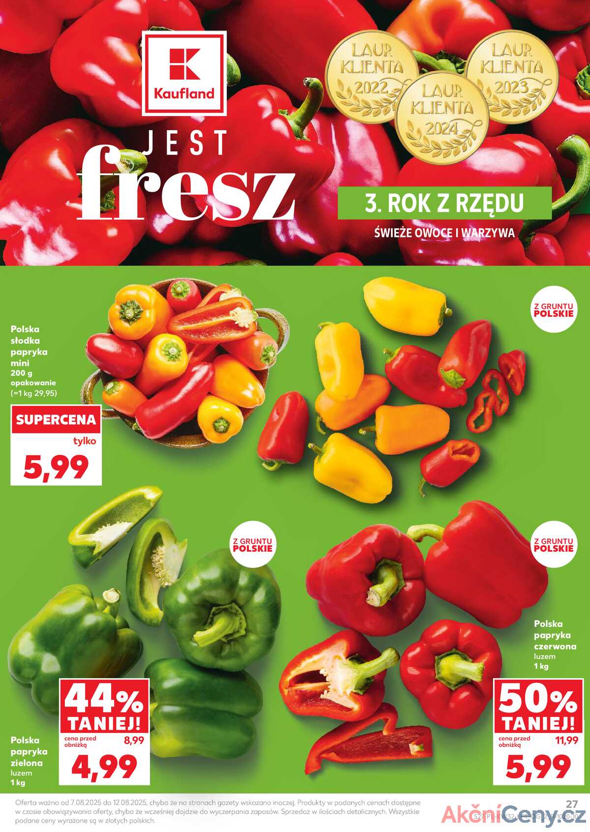Leták Kaufland Polsko 7.8.-12.8.2025 - Noviny týdne strana 27