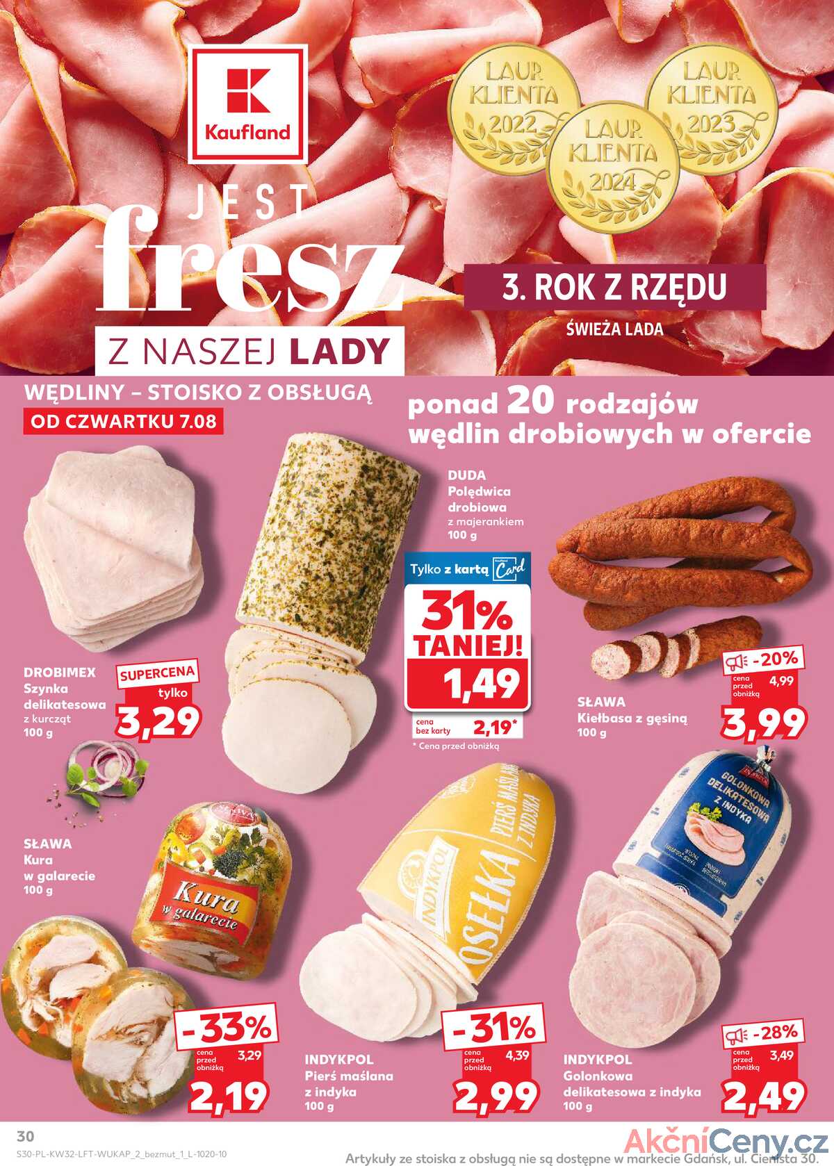 Leták Kaufland Polsko 7.8.-12.8.2025 - Noviny týdne strana 30