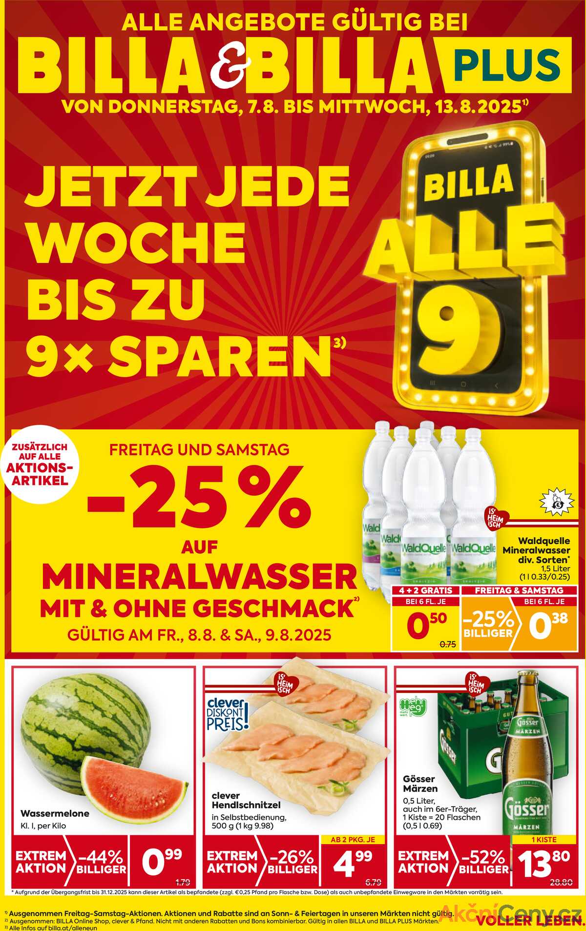 Leták BILLA Rakousko 7.8.-13.8.2025 - BILLA & BILLA PLUS strana 1