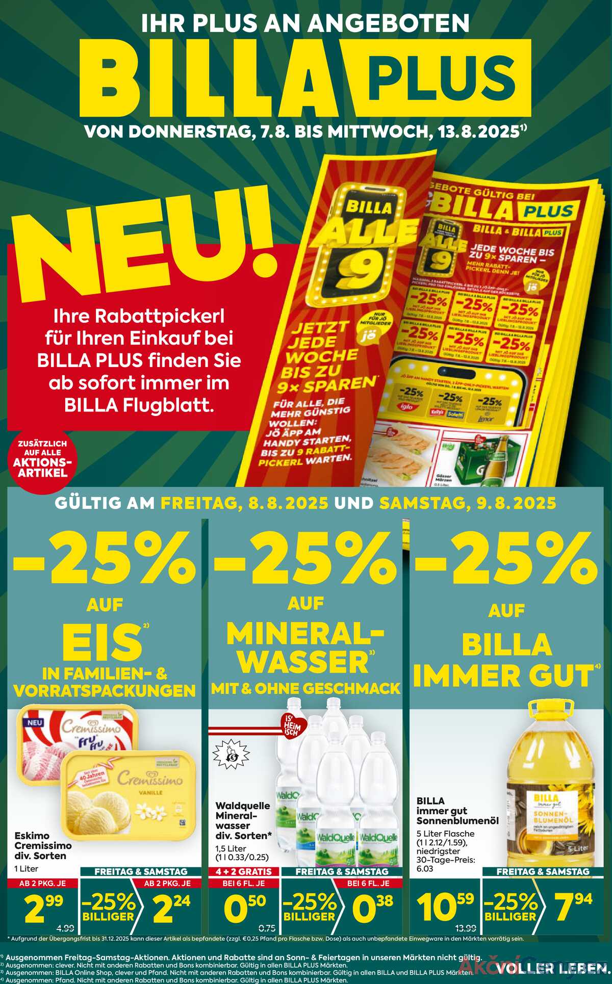 Leták BILLA Rakousko 7.8.-13.8.2025 - BILLA PLUS strana 1