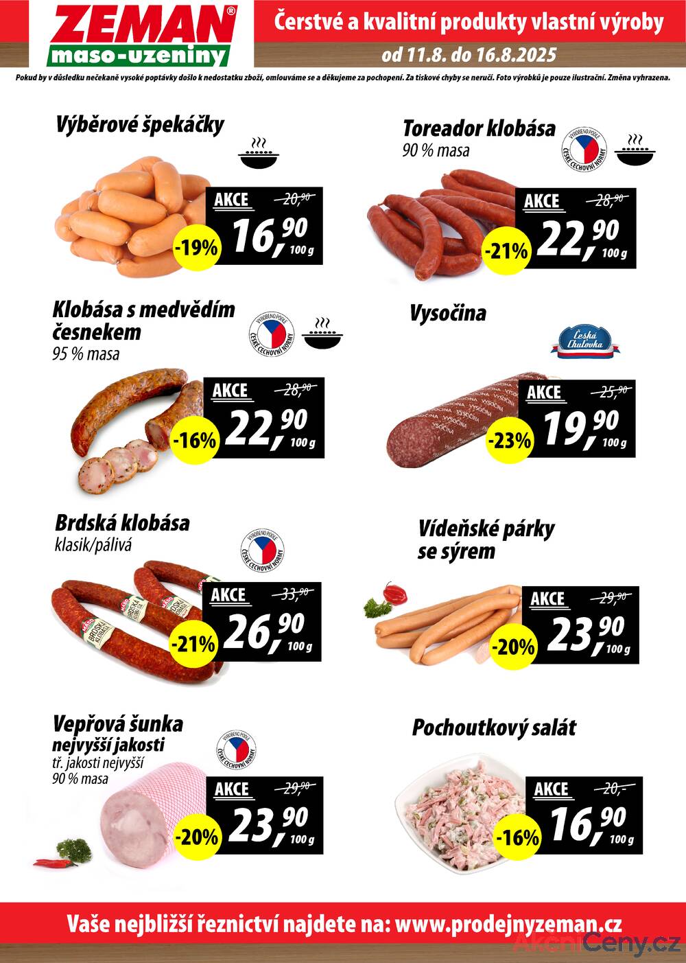 Leták ZEMAN maso-uzeniny - ZEMAN maso-uzeniny akční leták pro vybrané prodejny druhé skupiny od 11.8. do 16.8.2025 - strana 2
