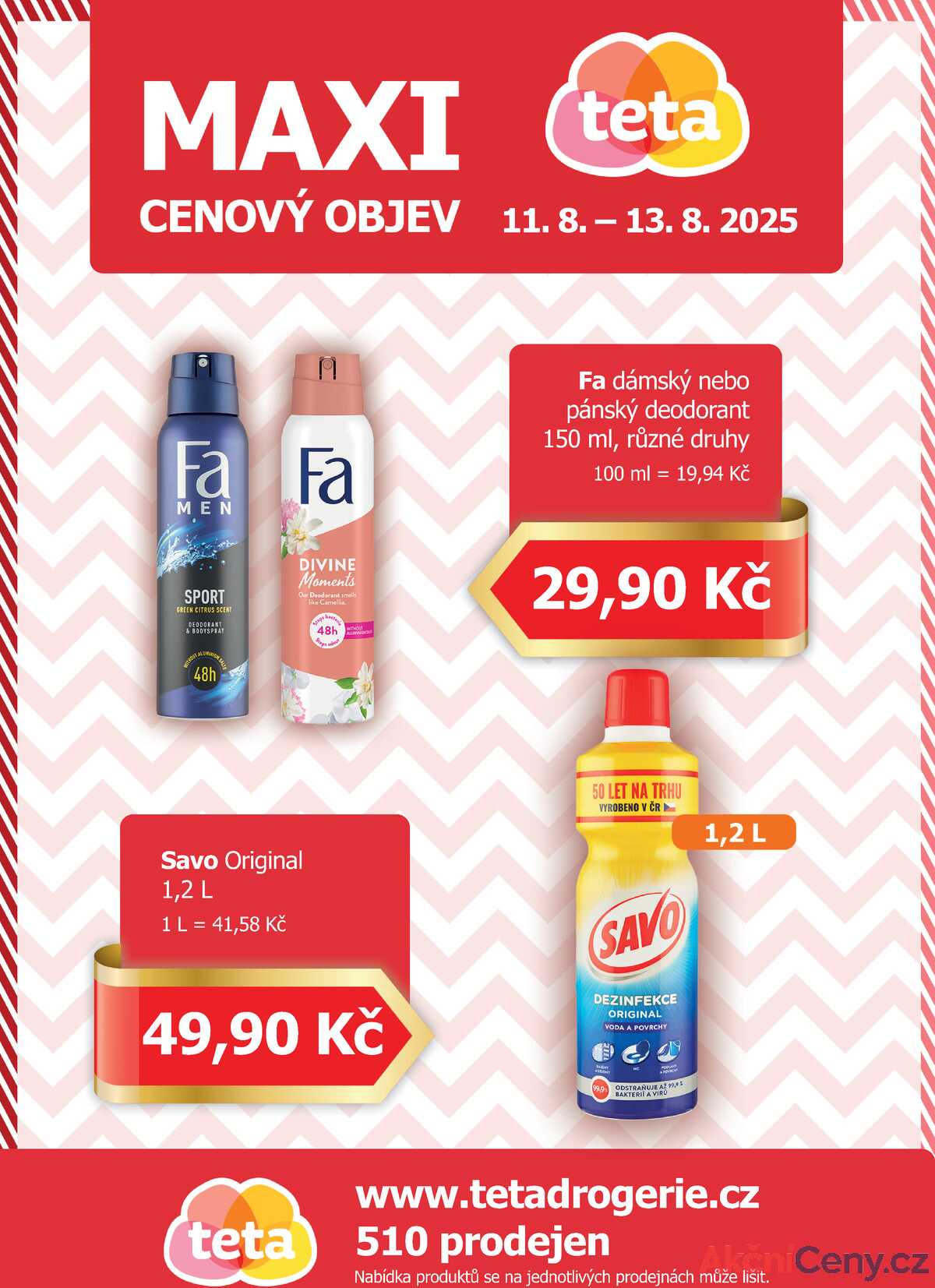 Teta drogerie Maxi cenový objev od 11.8. do 13.8.2025 strana 1