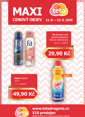 Teta drogerie Maxi cenový objev od 11.8. do 13.8.2025