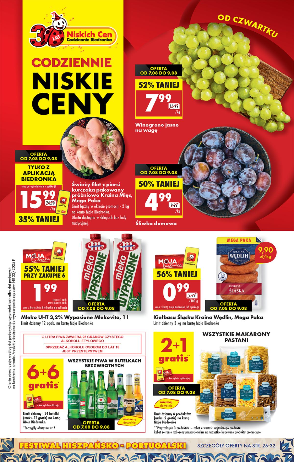 Leták Biedronka Polsko 7.8.-13.8.2025 strana 1
