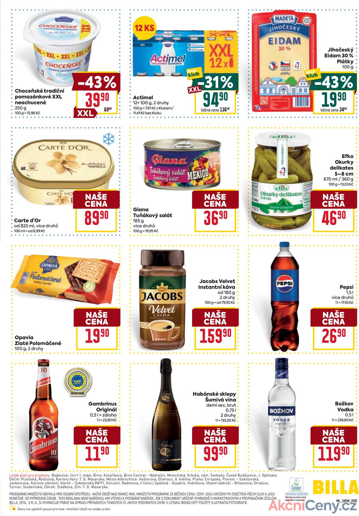 Billa malý leták od 13.8. do 19.8.2025 strana 3