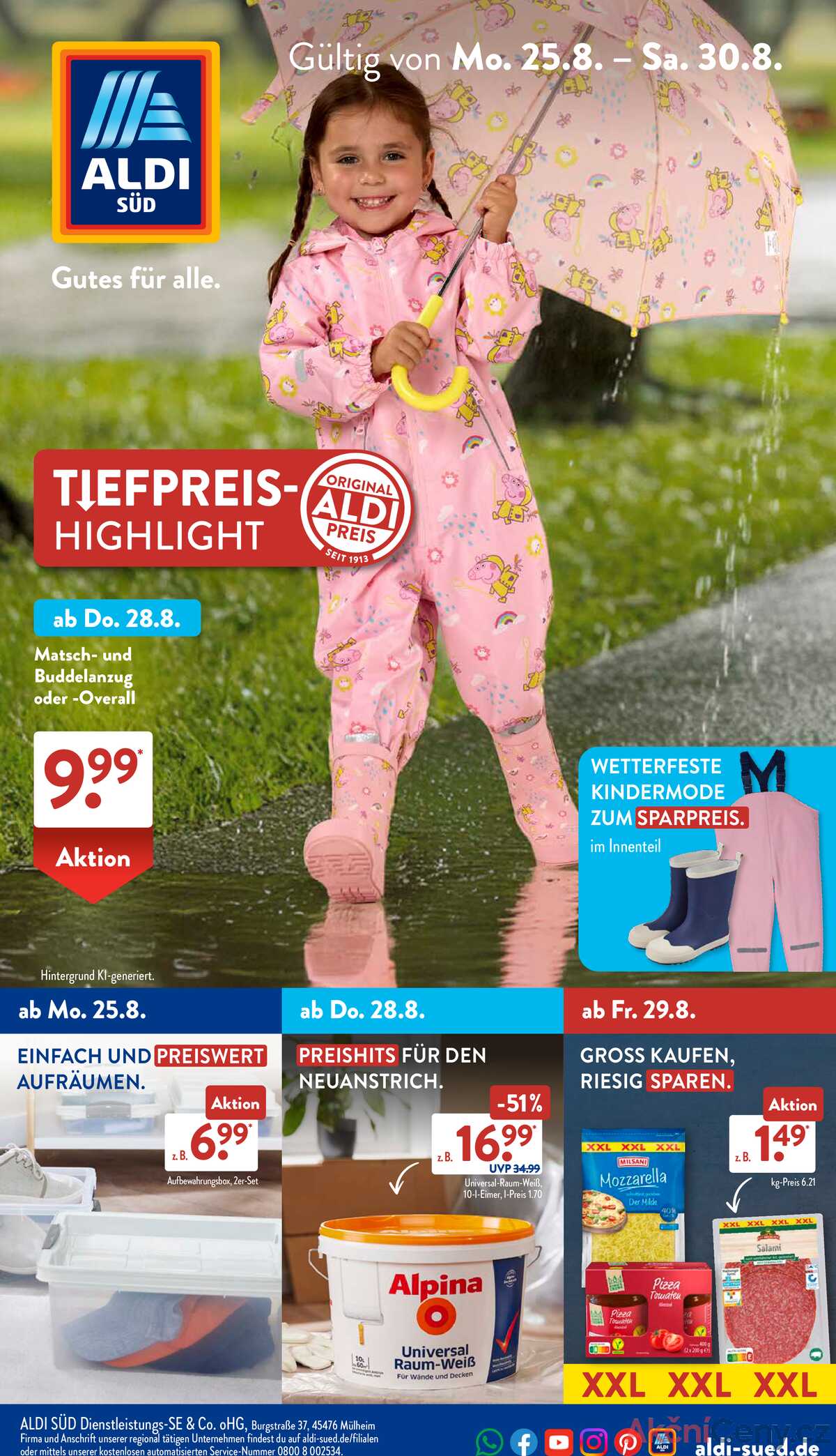 Leták ALDI SÜD Německo 25.8.-31.8.2025 strana 1