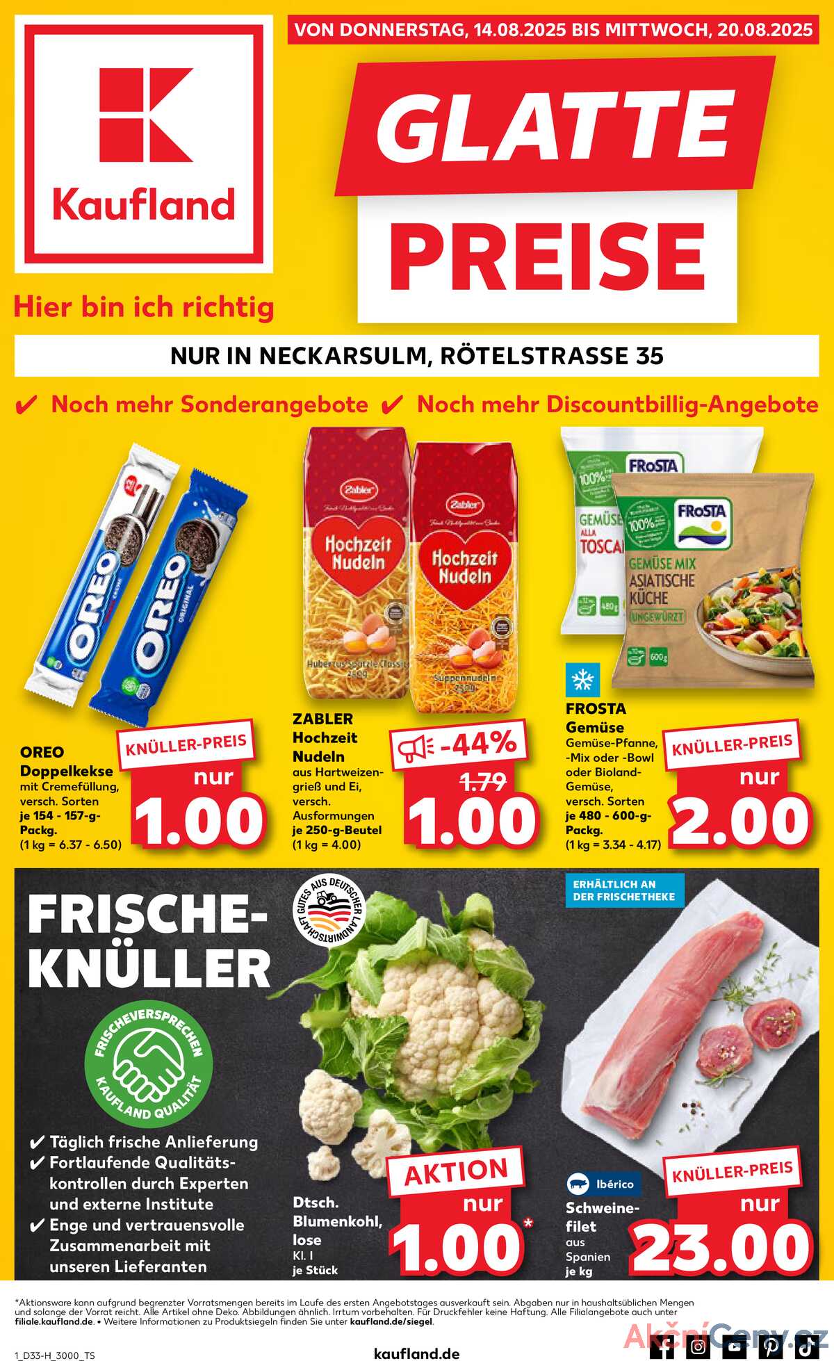 Leták Kaufland Německo 14.8.-20.8.2025 strana 1
