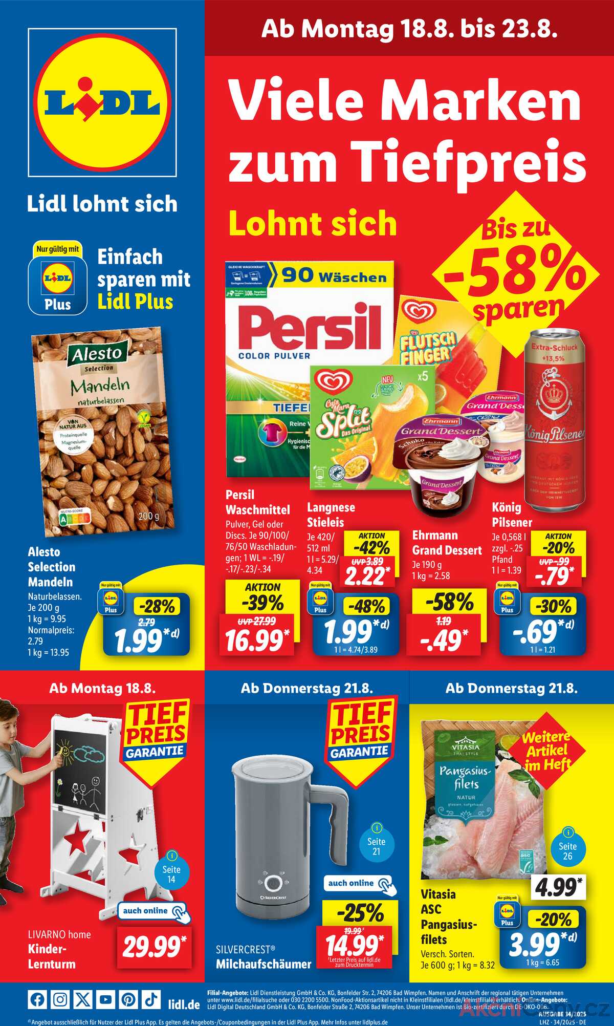 Leták Lidl Německo 18.8.-23.8.2025 strana 1