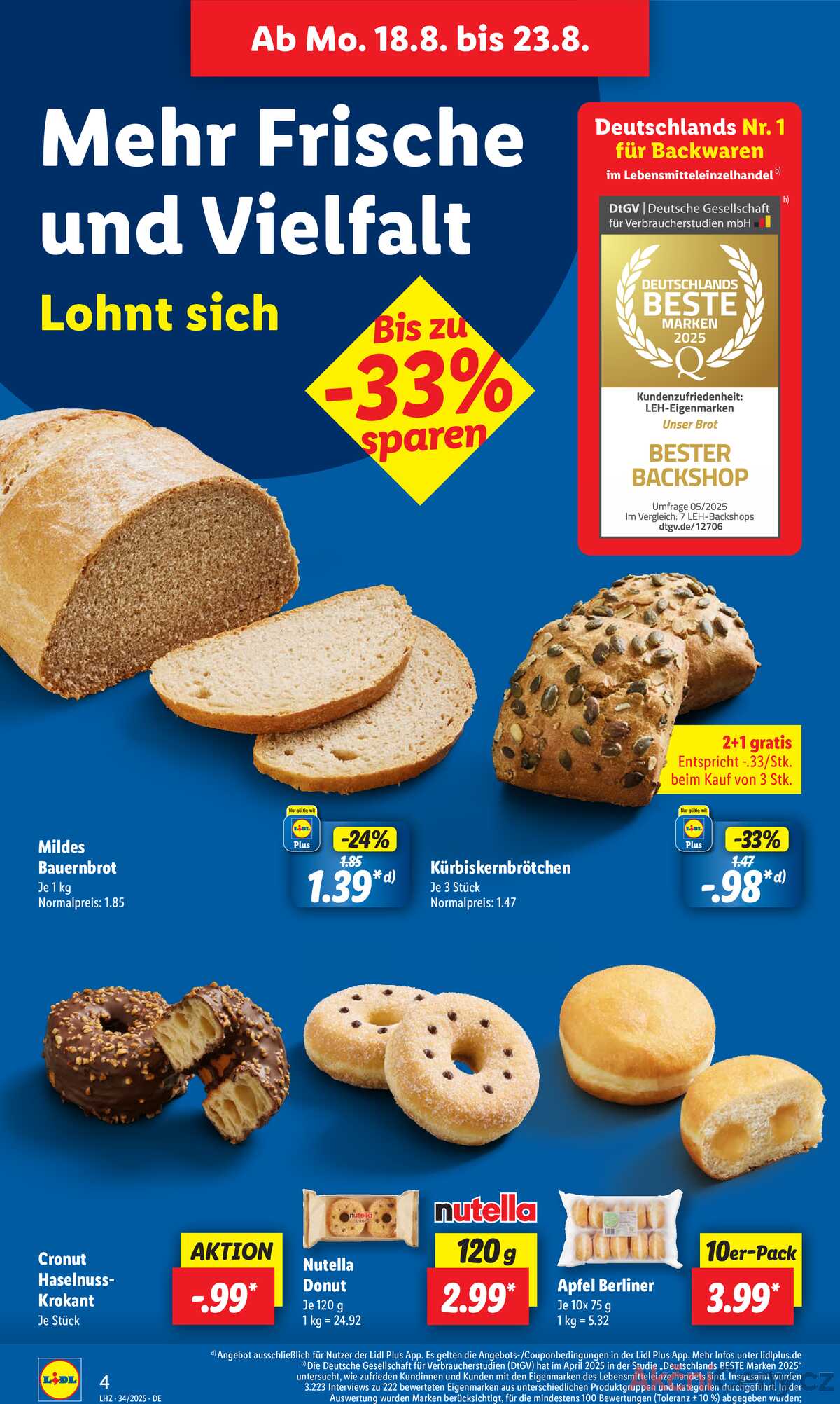 Leták Lidl Německo 18.8.-23.8.2025 strana 4