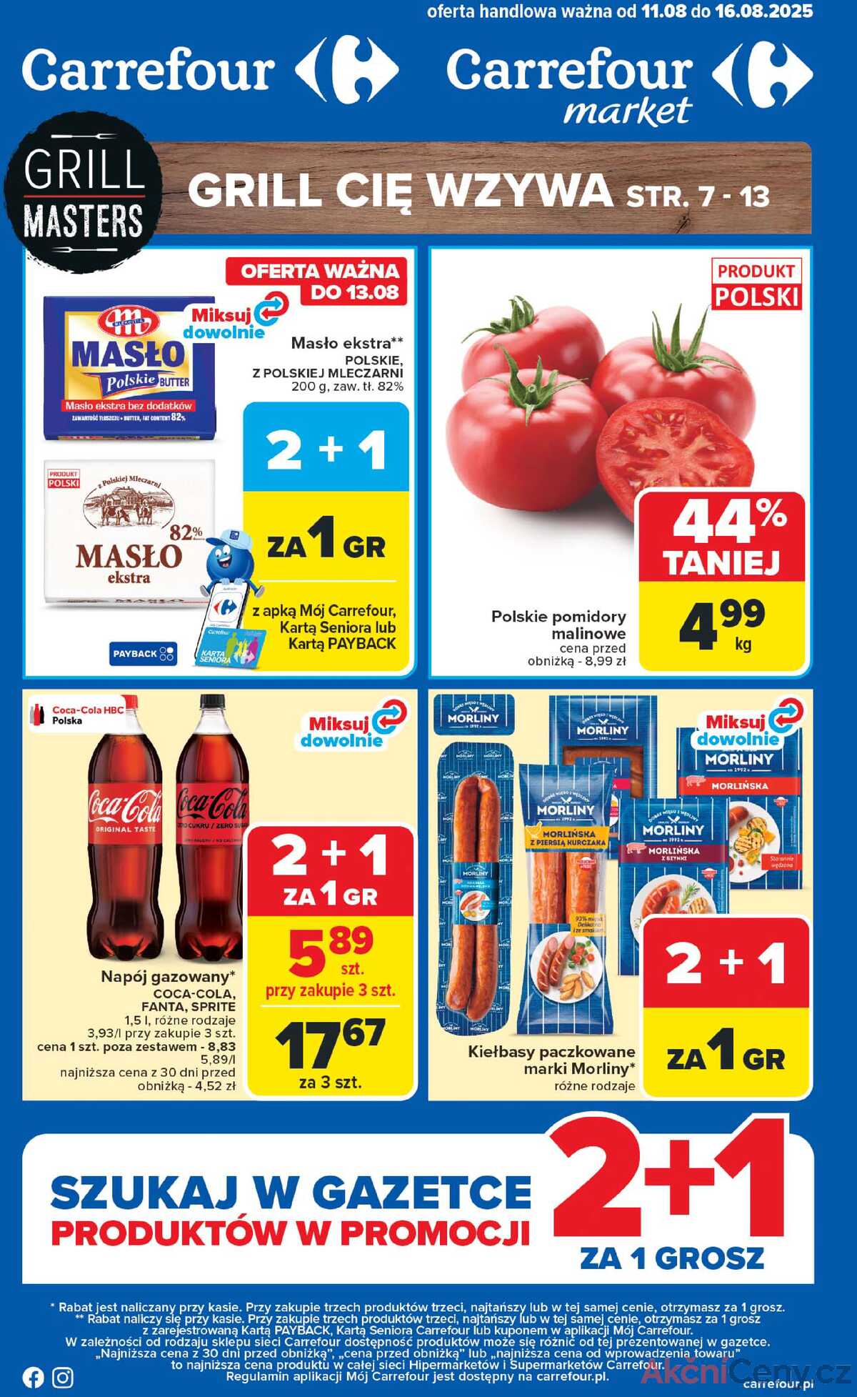 Leták Carrefour Polsko 11.8.-16.8.2025 - Trh od pondělí strana 1