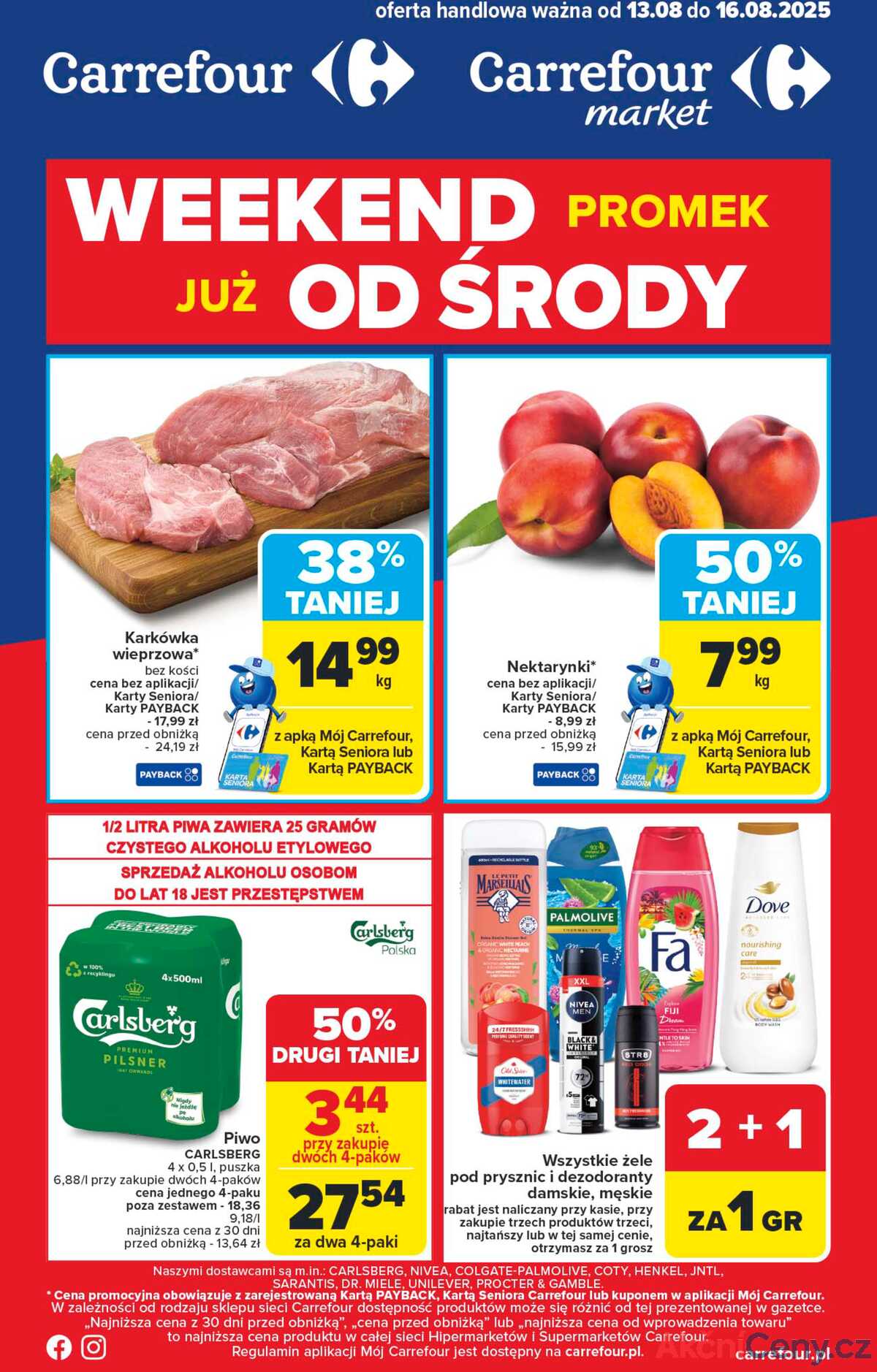 Leták Carrefour Polsko 13.8.-16.8.2025 - Víkendové promo od středy! strana 1