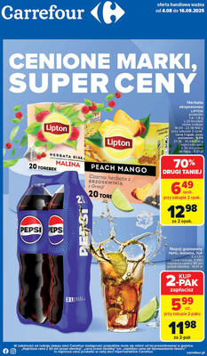 Leták Carrefour Polsko 4.8.-16.8.2025 - Ceněné značky, skvělé ceny