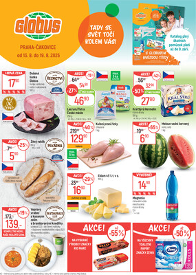 Akční leták Globus 13.8. - 19.8.2025 - Globus Praha - Čakovice