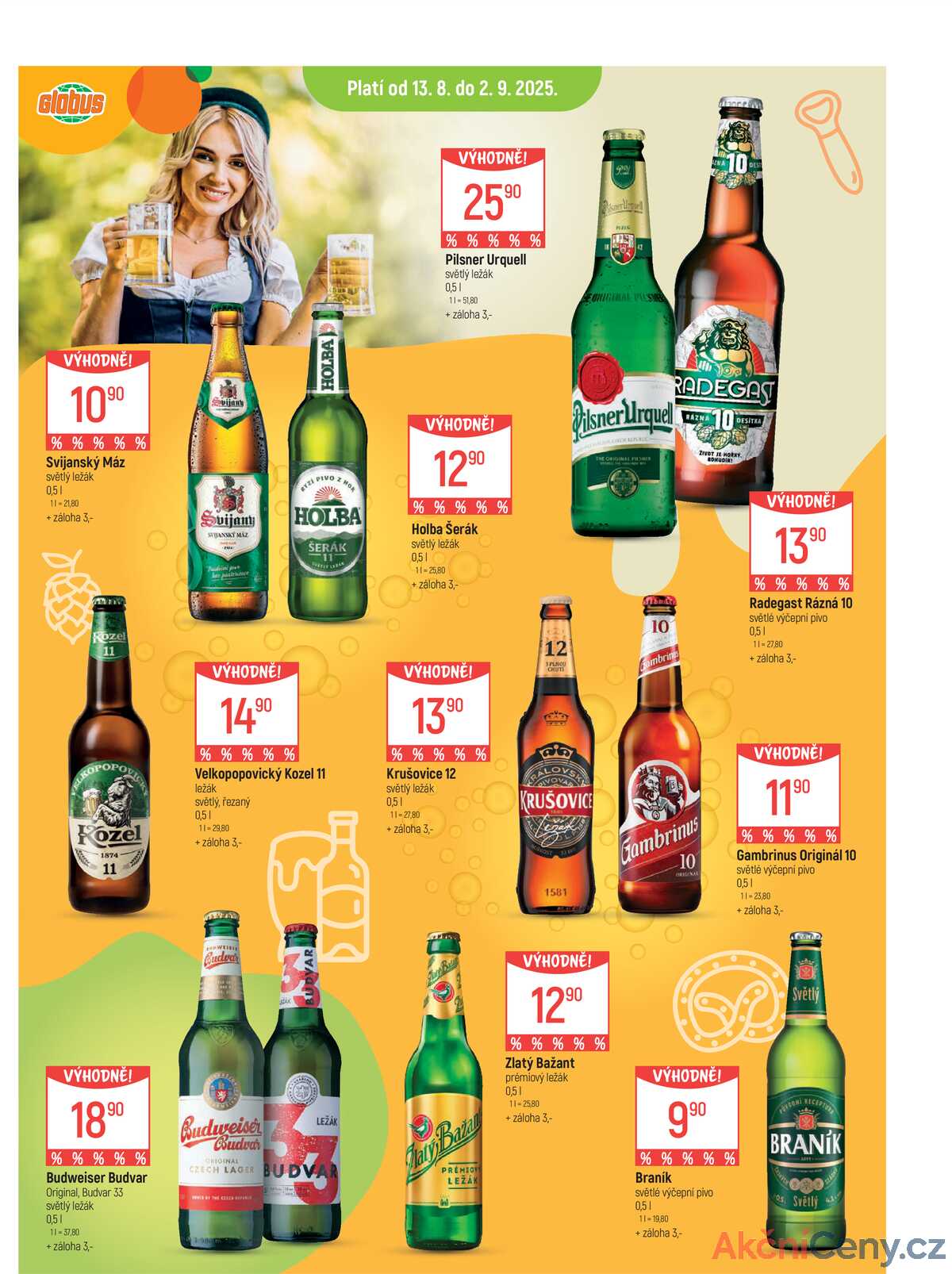 Akční leták Globus 13.8. - 2.9.2025 - Globus Brno Ivanovice strana 1