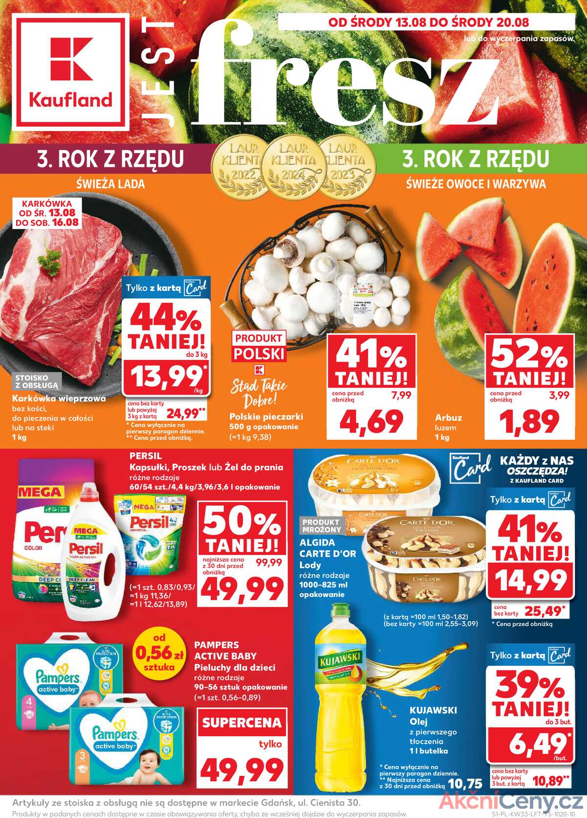 Leták Kaufland Polsko 13.8.-20.8.2025 - Noviny týdne strana 1