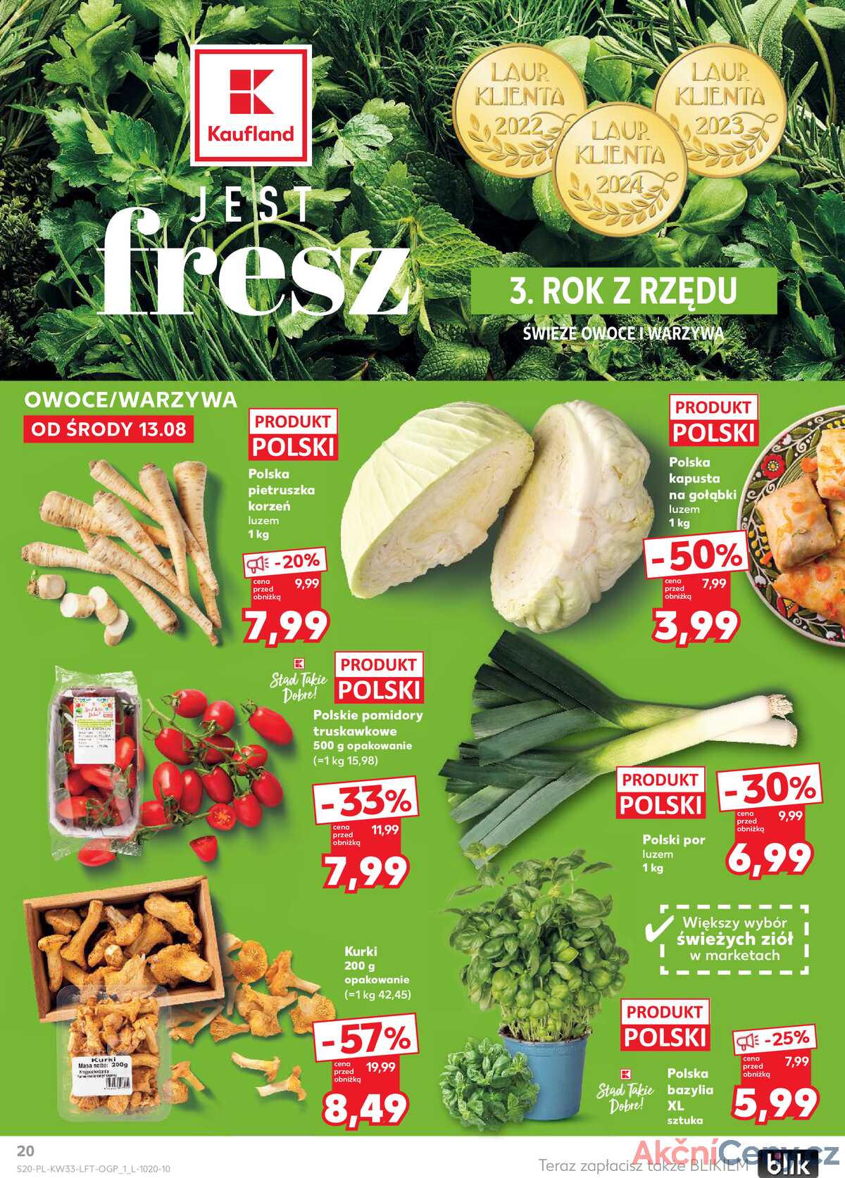 Leták Kaufland Polsko 13.8.-20.8.2025 - Noviny týdne strana 20