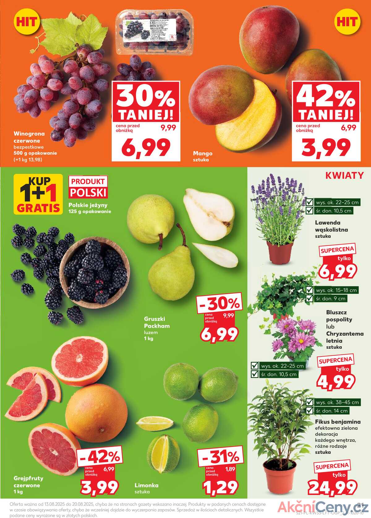 Leták Kaufland Polsko 13.8.-20.8.2025 - Noviny týdne strana 21