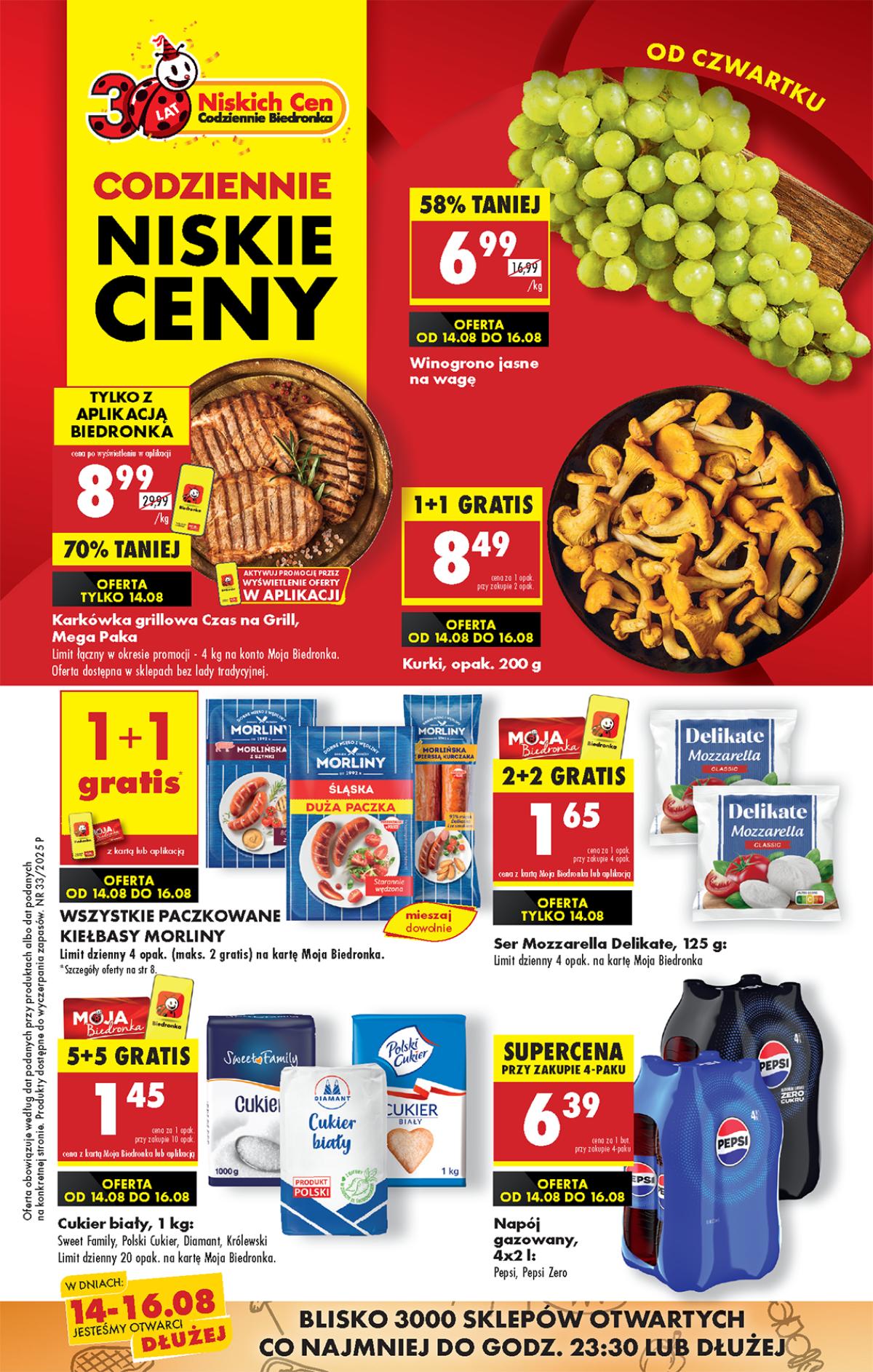 Leták Biedronka Polsko 14.8.-20.8.2025 strana 1