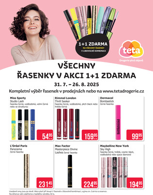 Teta drogerie řasenky od 13.8. do 26.8.2025