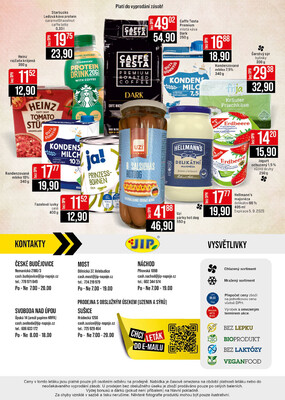 JIP Cash & Carry České Budějovice, Most, Náchod, Polička, Sušice a Svoboda nad Úpou od 13.8. do 19.8.2025