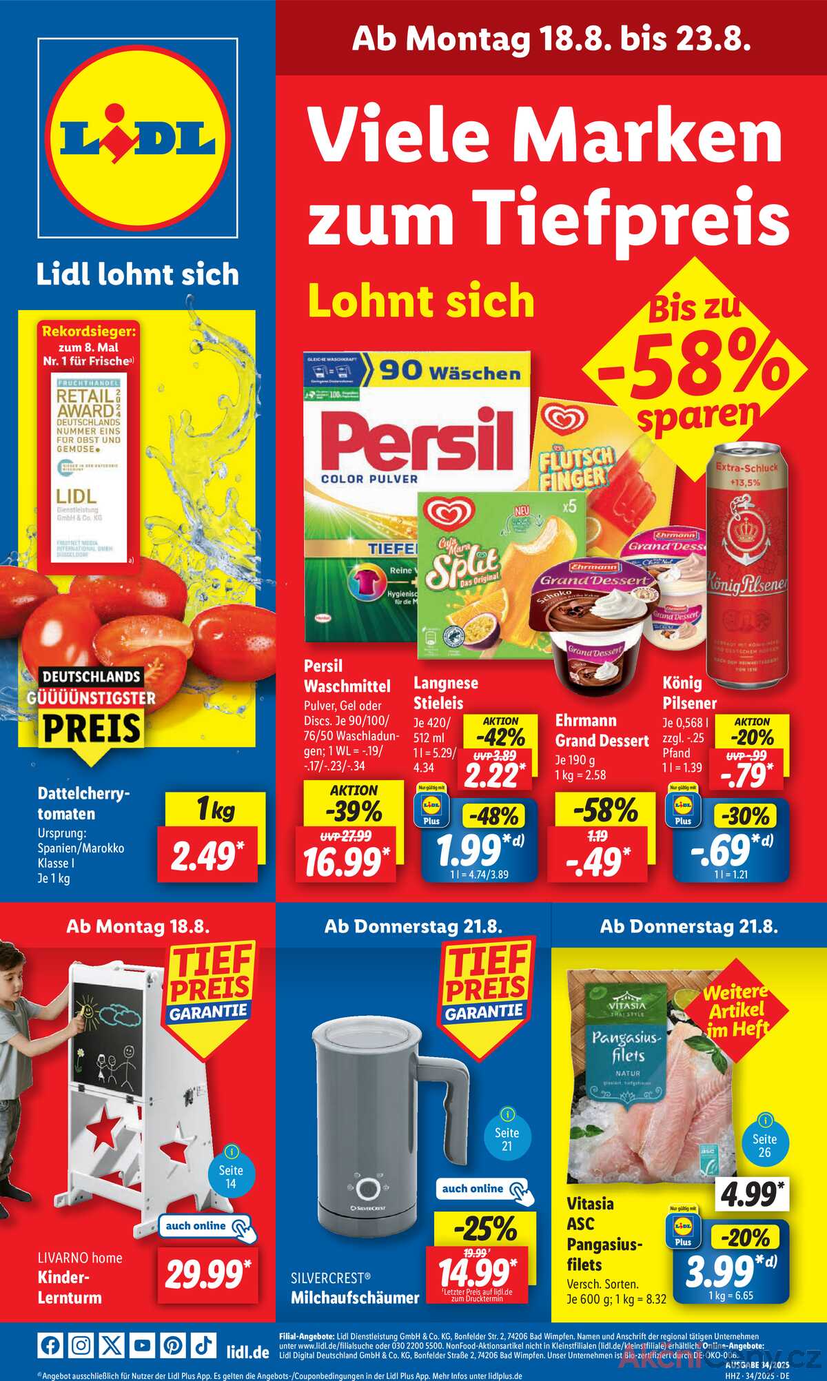Leták Lidl Německo 18.8.-23.8.2025 strana 1