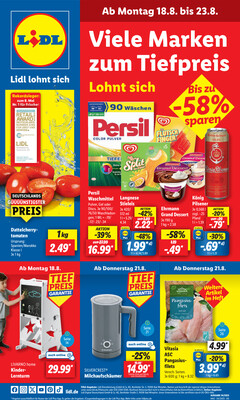 Leták Lidl Německo 18.8.-23.8.2025