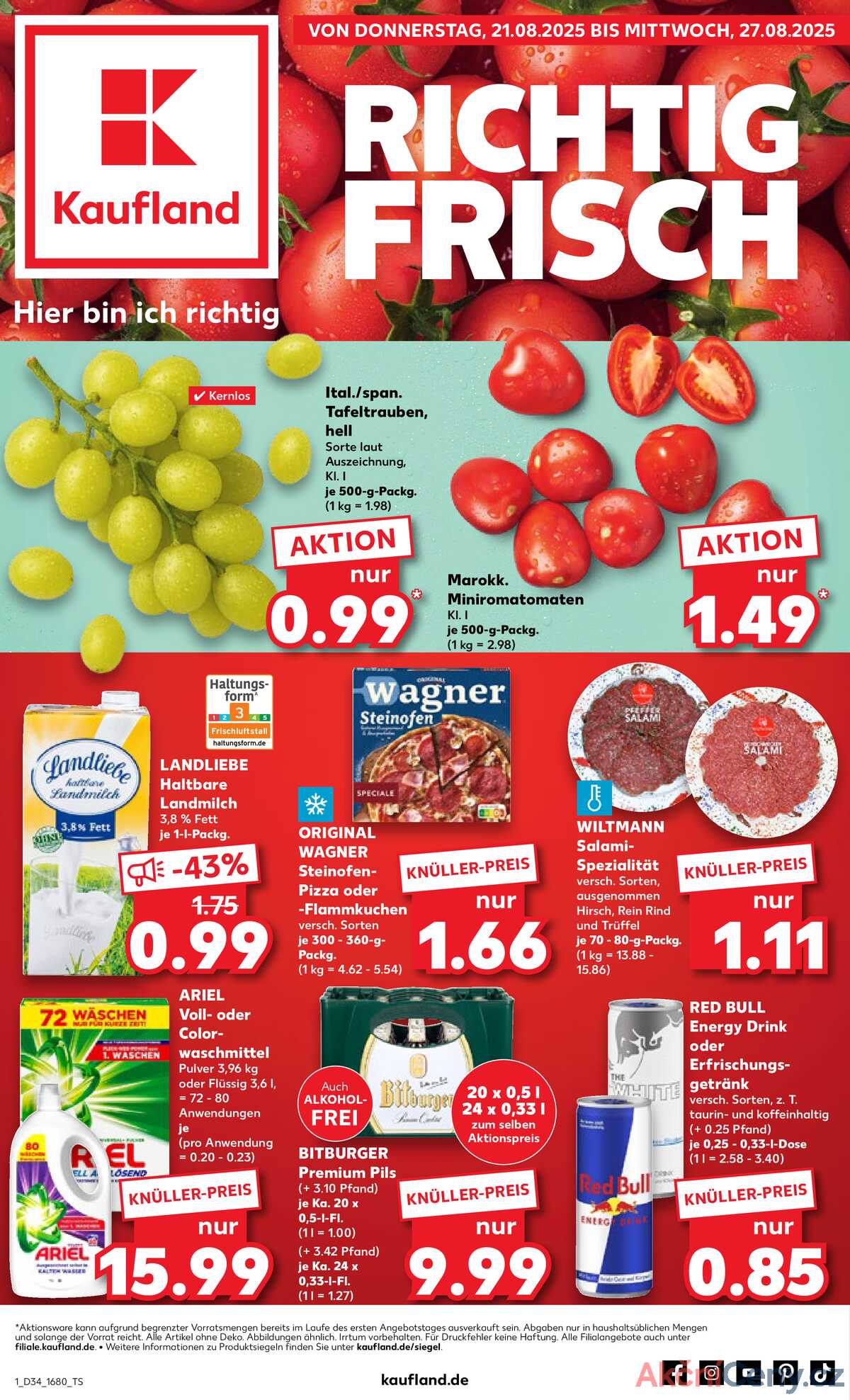 Leták Kaufland Německo 21.8.-27.8.2025 strana 1