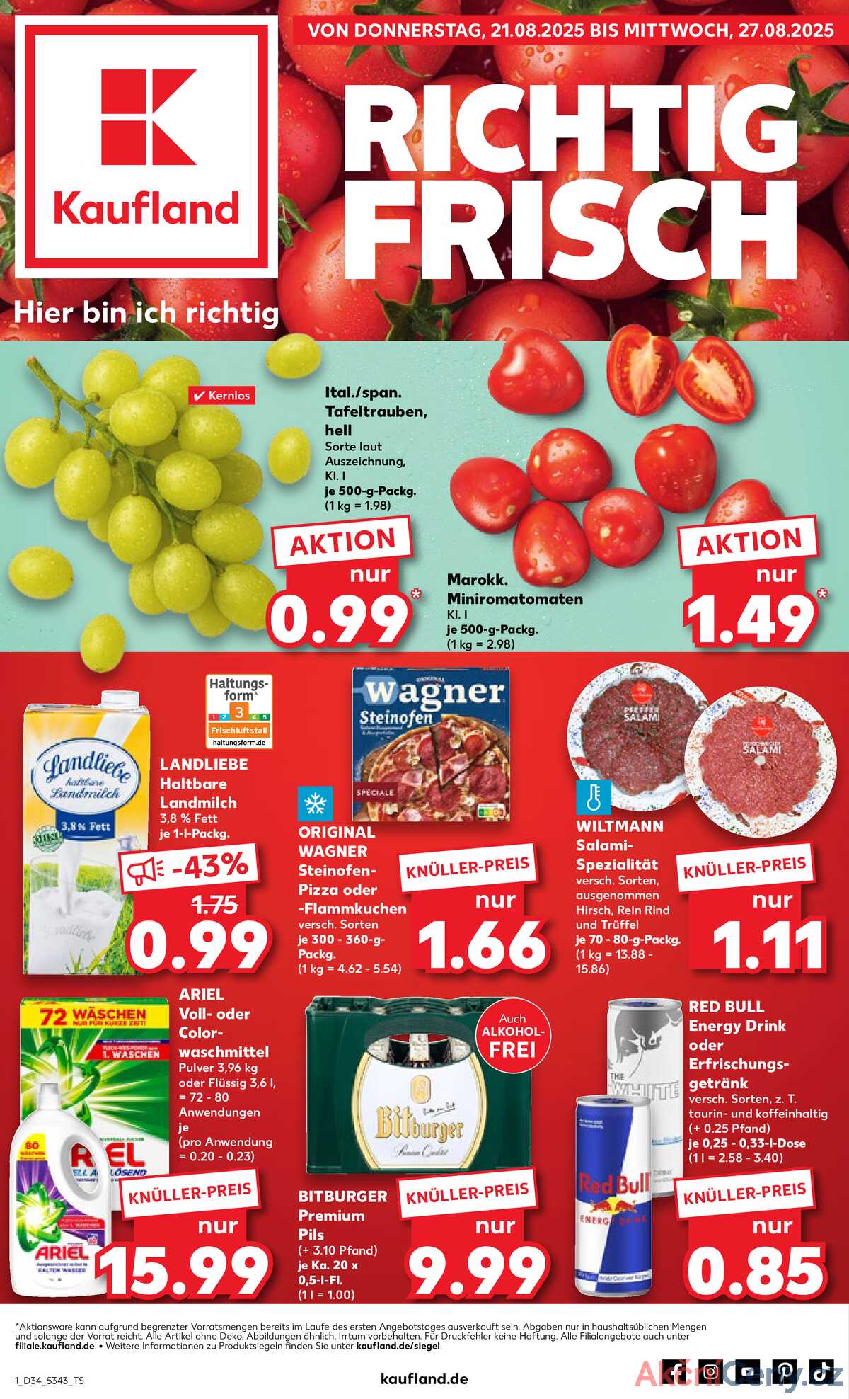 Leták Kaufland Německo 21.8.-27.8.2025 strana 1